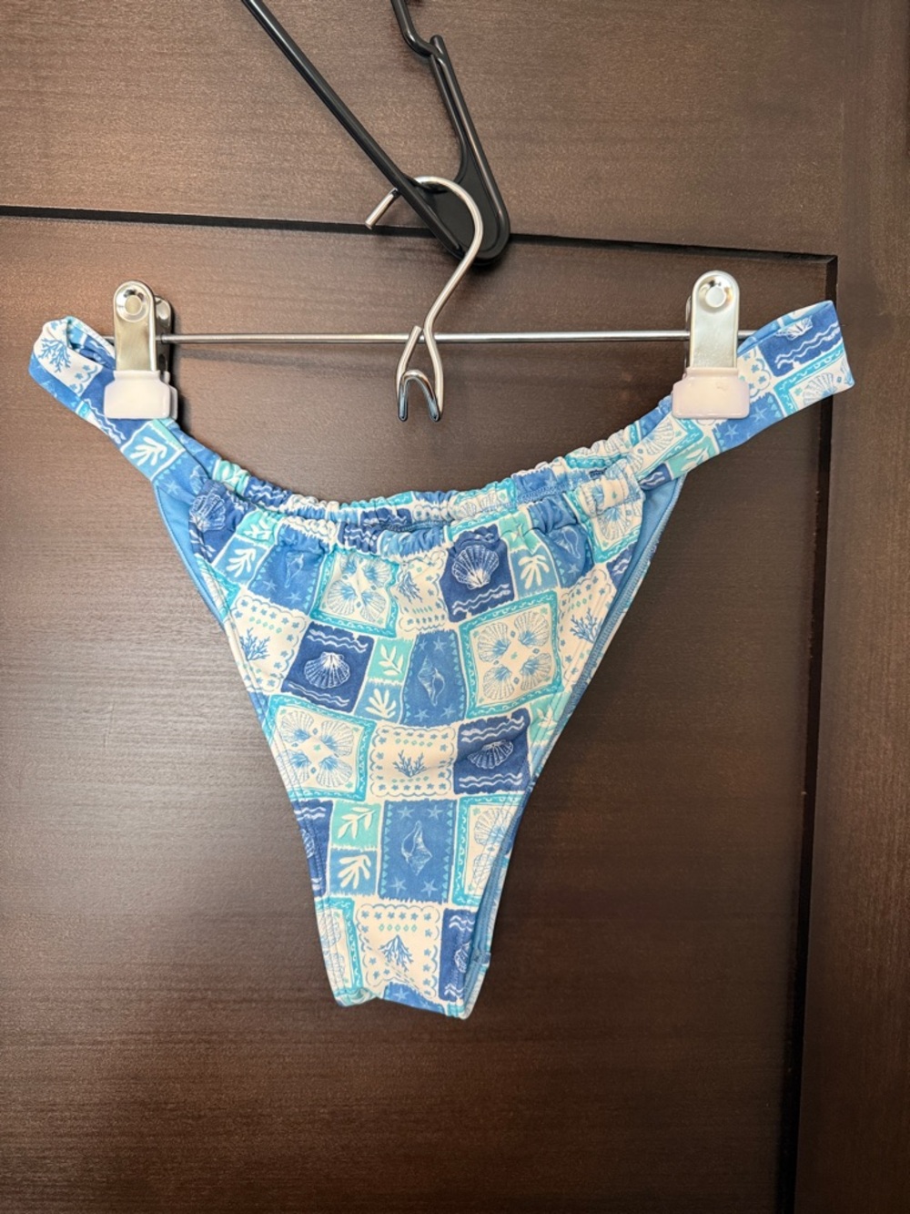 Hollister Blue & Light Blue Tile-Print Bikini Bottoms